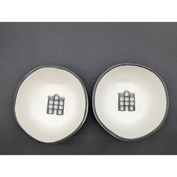 Hearth & Hand with Magnolia Other - Hearth And Hand Magnolia Set of 2 Stoneware Dessert Bowls White/Black Rim READ